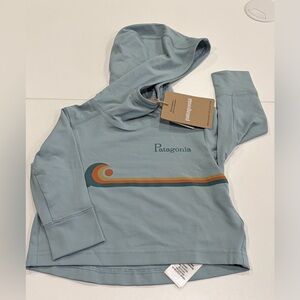 Patagonia Infants' 3-6 Mo. Capilene Silkweight Hoodie NWT Blue 40+ UPF Stretchy